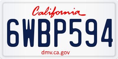 CA license plate 6WBP594