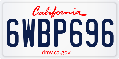 CA license plate 6WBP696