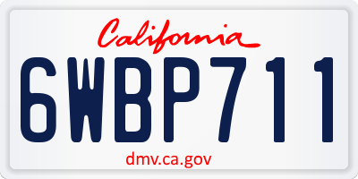 CA license plate 6WBP711