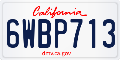 CA license plate 6WBP713