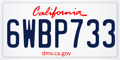 CA license plate 6WBP733