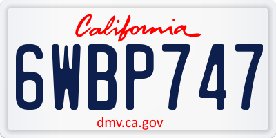 CA license plate 6WBP747