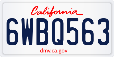 CA license plate 6WBQ563