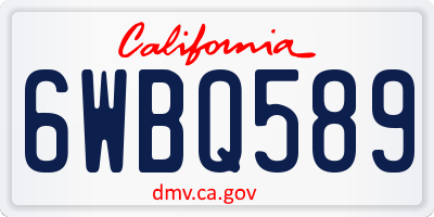 CA license plate 6WBQ589