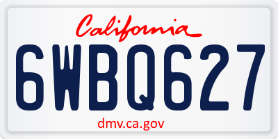 CA license plate 6WBQ627