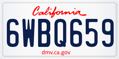 CA license plate 6WBQ659