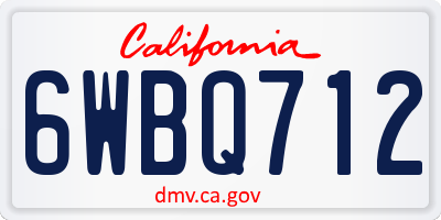 CA license plate 6WBQ712