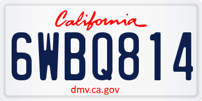 CA license plate 6WBQ814