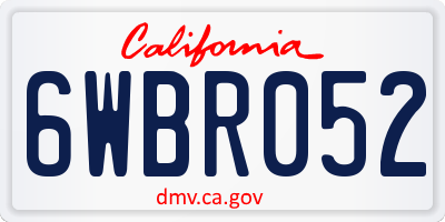 CA license plate 6WBR052