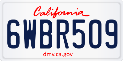 CA license plate 6WBR509
