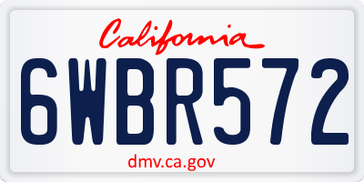 CA license plate 6WBR572