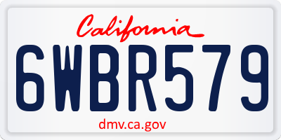 CA license plate 6WBR579