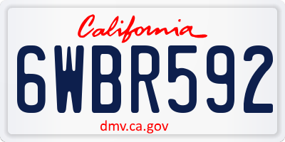 CA license plate 6WBR592