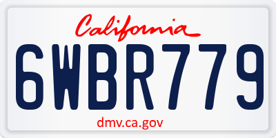 CA license plate 6WBR779