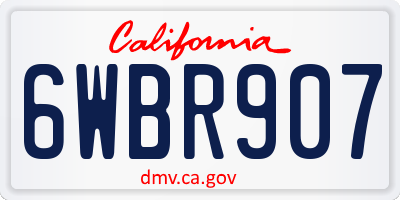 CA license plate 6WBR907