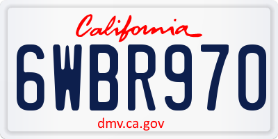 CA license plate 6WBR970