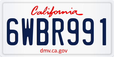 CA license plate 6WBR991