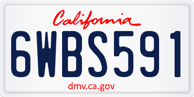 CA license plate 6WBS591