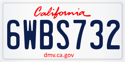 CA license plate 6WBS732