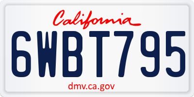 CA license plate 6WBT795