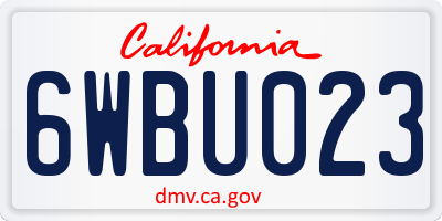 CA license plate 6WBU023