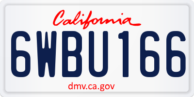 CA license plate 6WBU166