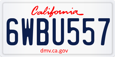 CA license plate 6WBU557