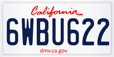 CA license plate 6WBU622