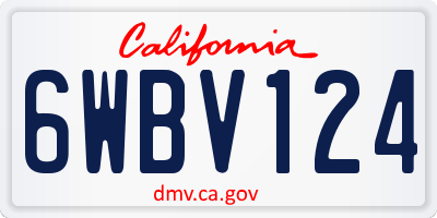 CA license plate 6WBV124