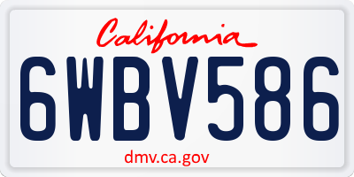 CA license plate 6WBV586