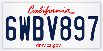 CA license plate 6WBV897