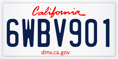 CA license plate 6WBV901