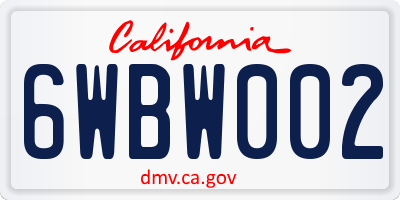 CA license plate 6WBW002