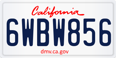 CA license plate 6WBW856