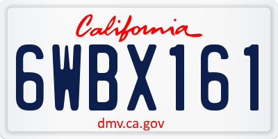 CA license plate 6WBX161