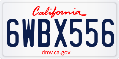 CA license plate 6WBX556