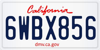 CA license plate 6WBX856