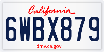 CA license plate 6WBX879