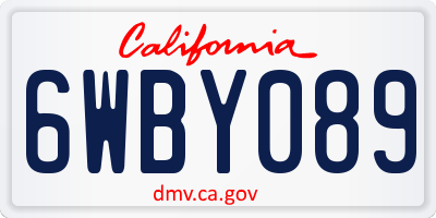 CA license plate 6WBY089