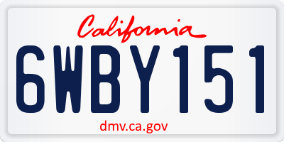 CA license plate 6WBY151