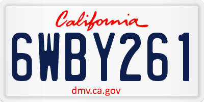 CA license plate 6WBY261