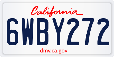 CA license plate 6WBY272