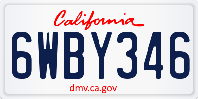 CA license plate 6WBY346