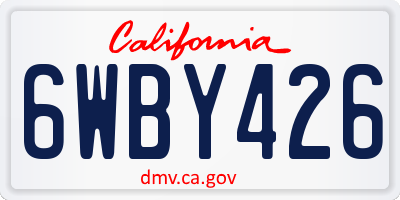 CA license plate 6WBY426