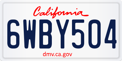 CA license plate 6WBY504