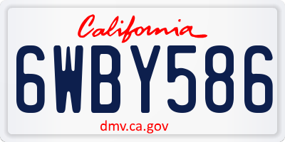 CA license plate 6WBY586