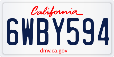 CA license plate 6WBY594