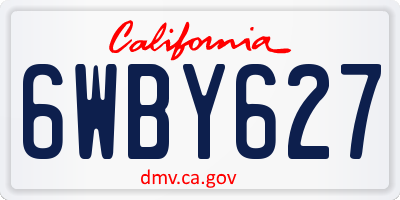 CA license plate 6WBY627