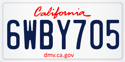 CA license plate 6WBY705