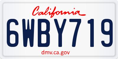 CA license plate 6WBY719